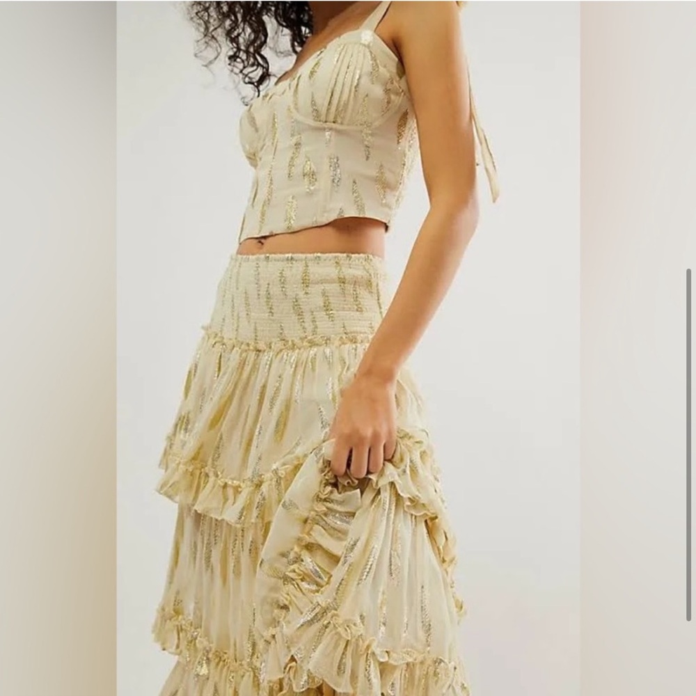 ❤️SOLD OUT❤️Function & Fringe Edit | Jen's Pirate Booty Cream Maxi Dress Set - Picture 2 of 5